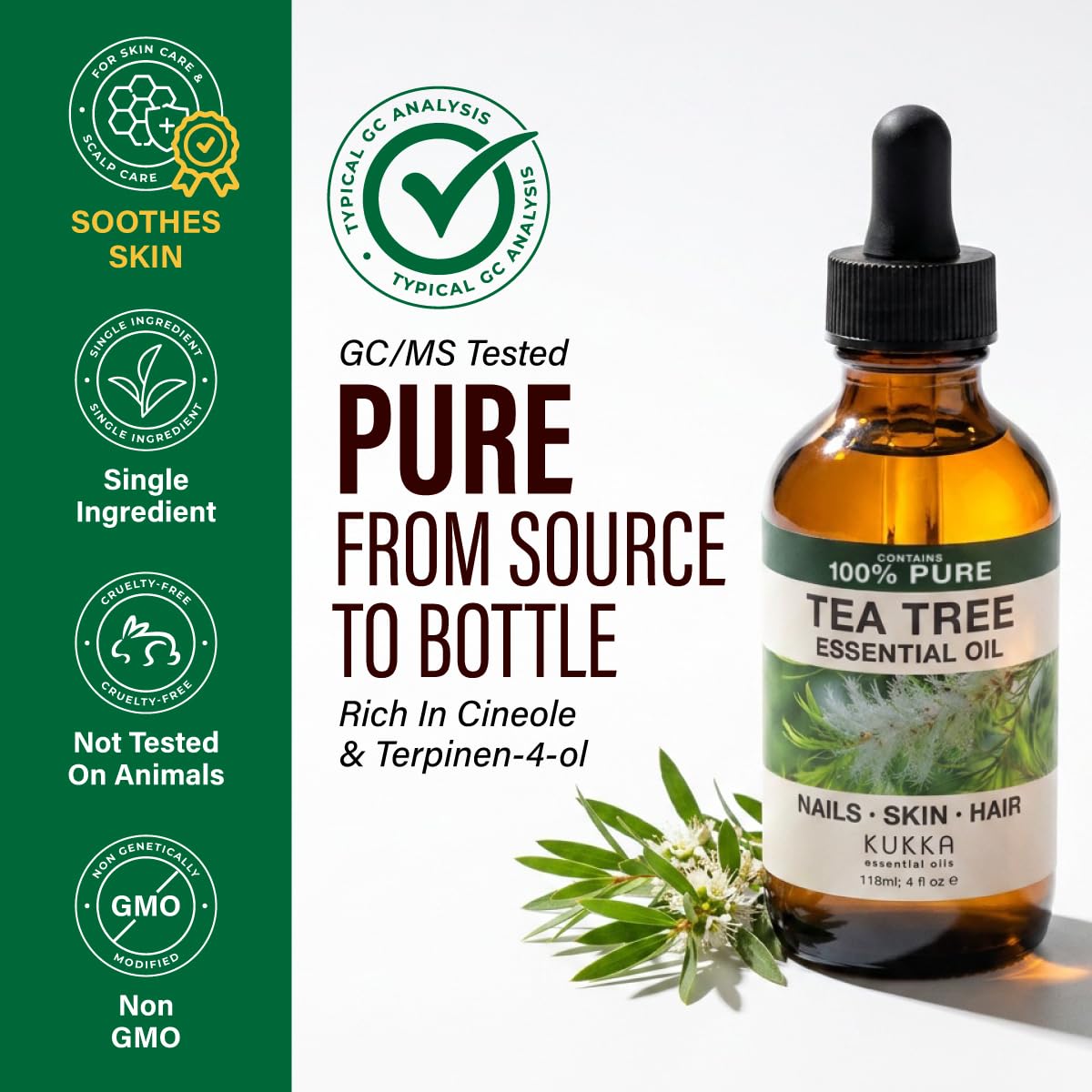 Tea Tree Essential Oil with Aromatherapy Stone - Image 3
