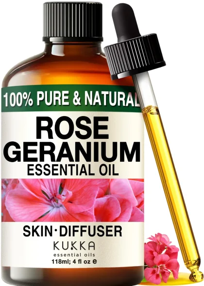 Rose Geranium Essential Oil with Aromatherapy stone